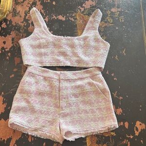 Steve Madden Pink and White Women Shorts Set